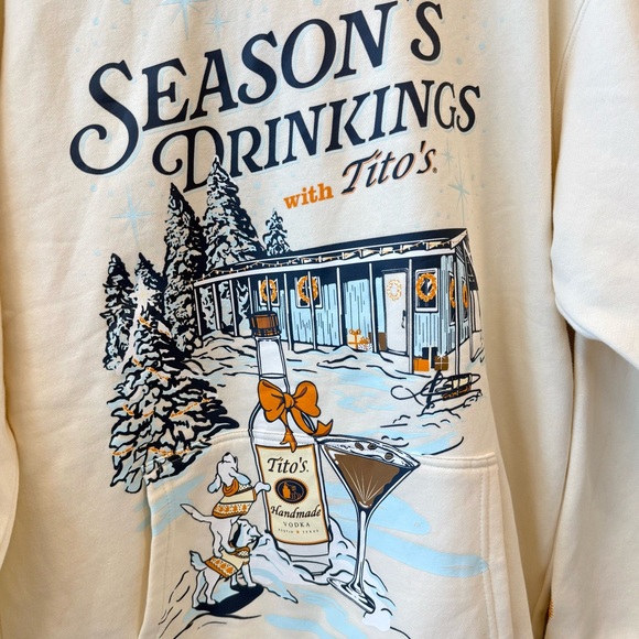 Cream Hoodie - Men's Sweatshirt - Picture 3 of 6